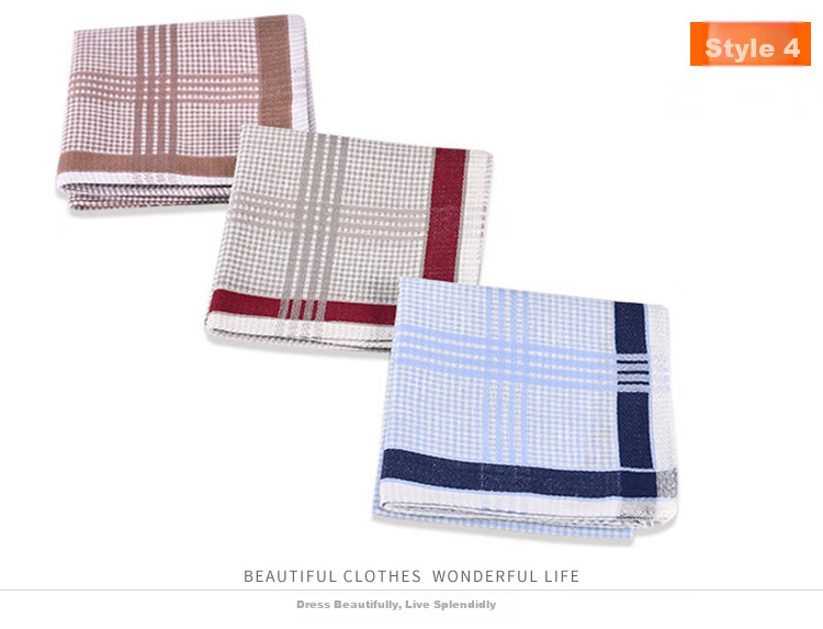 GLO-STORY 3-Pack Cotton Couple's Universal Handkerchief, Light Classic Style MSP014074 12