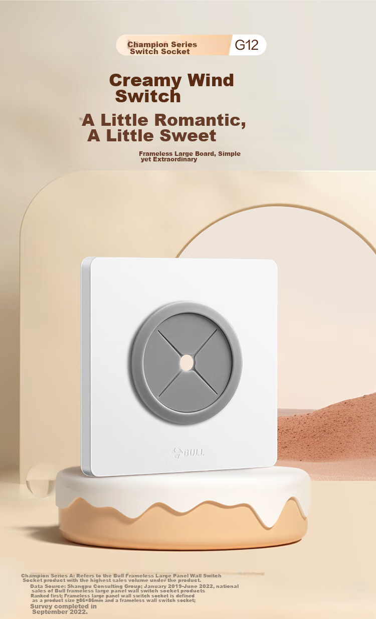 BULL Blank Panel G12 Series, White Board with Wire Hole, Wall Plug-In Hole, Concealing Ugly Cream Style G12B104, Twilight Snow White 1