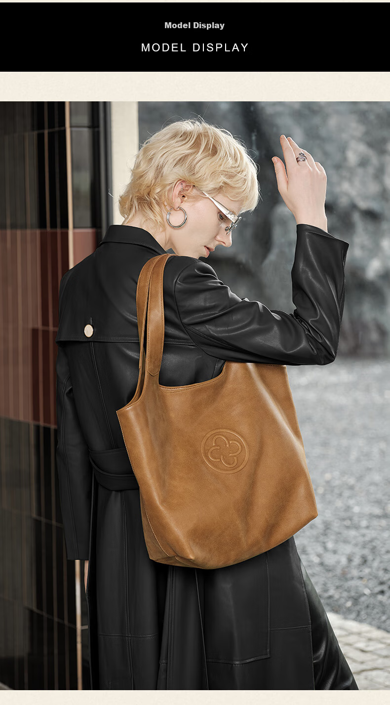 CASSILE [Celebrity Style] Cassile Tote Bag for Women, Vegetable-Tanned Leather Large Capacity Shoulder Bag, 520 Gift 14