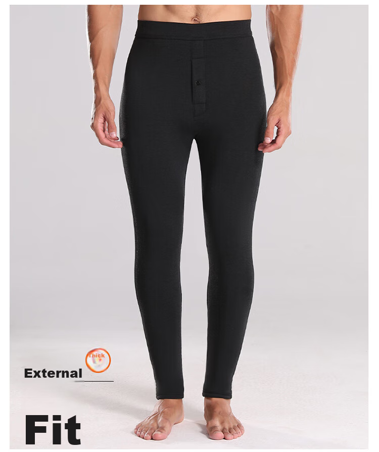 LangSha Wool Pants, Warm Men's Thick Fleece-Lined Knee Protection, High Elasticity, for Middle-Aged And Elderly, Northeast Cold-Proof Cotton Pants for Outdoor Wear in Winter 20