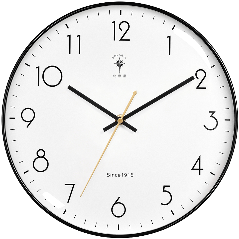 POLARIS Wall Clock, Automatic Time Synchronization, Living Room Home Smart Wall Clock, Light Luxury Timepiece, 30cm Elegant Black