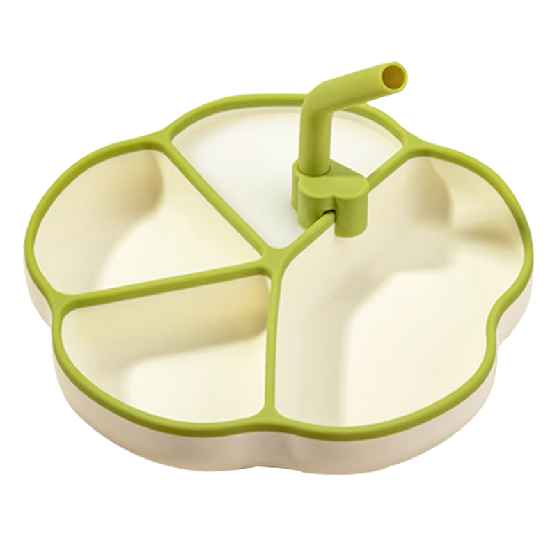 COOKSS Baby Plate, Silicone Feeding Dividers, Children's Tableware, Complementary Food Bowl, Plate with Suction Cup, Double Gree