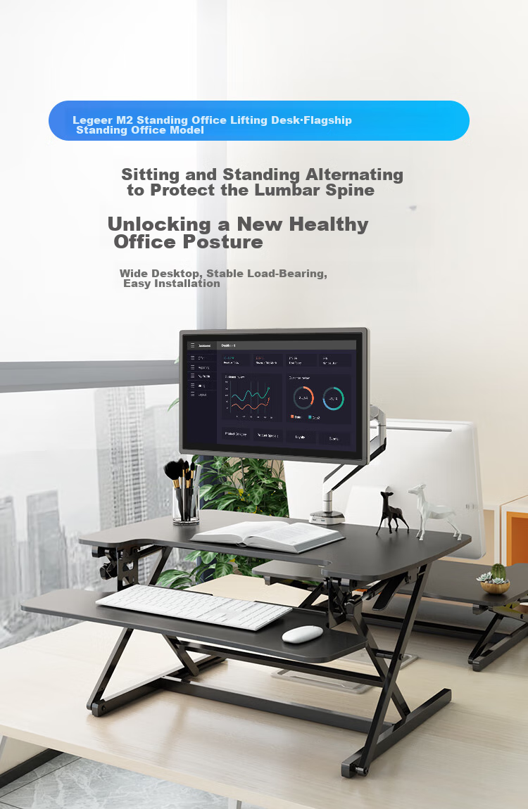 Loctek Adjustable Standing Desk with Folding Top, Height Adjustable Workstation for Sitting And Standing Alternately, M2S Elegant White 1