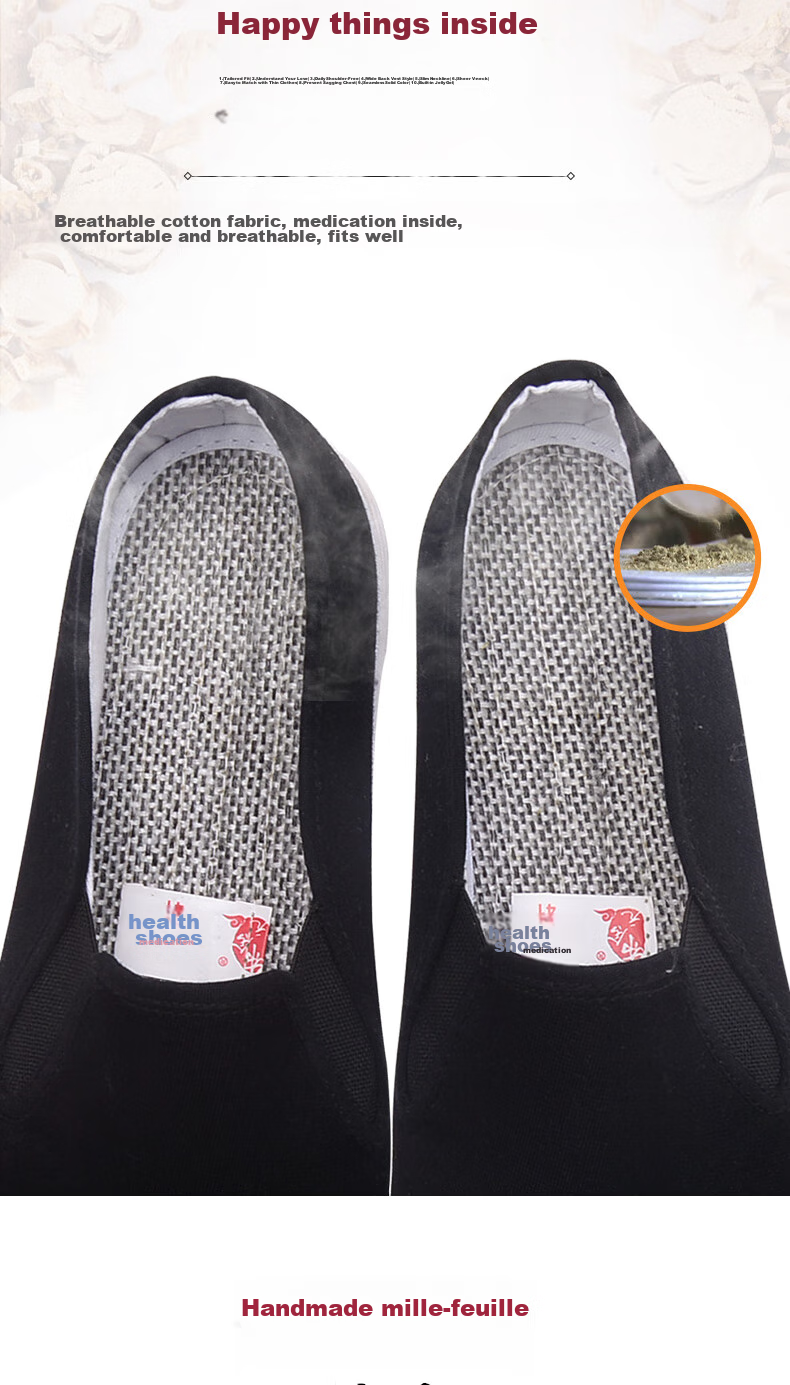BUS HEYUAN Traditional Thousand-Layer Slip-On Odor-Resistant Old Beijing Cloth Shoes, Casual Middle-Aged And Elderly Men's Shoes, Cowhide Sole YW3PT, Size 42 6