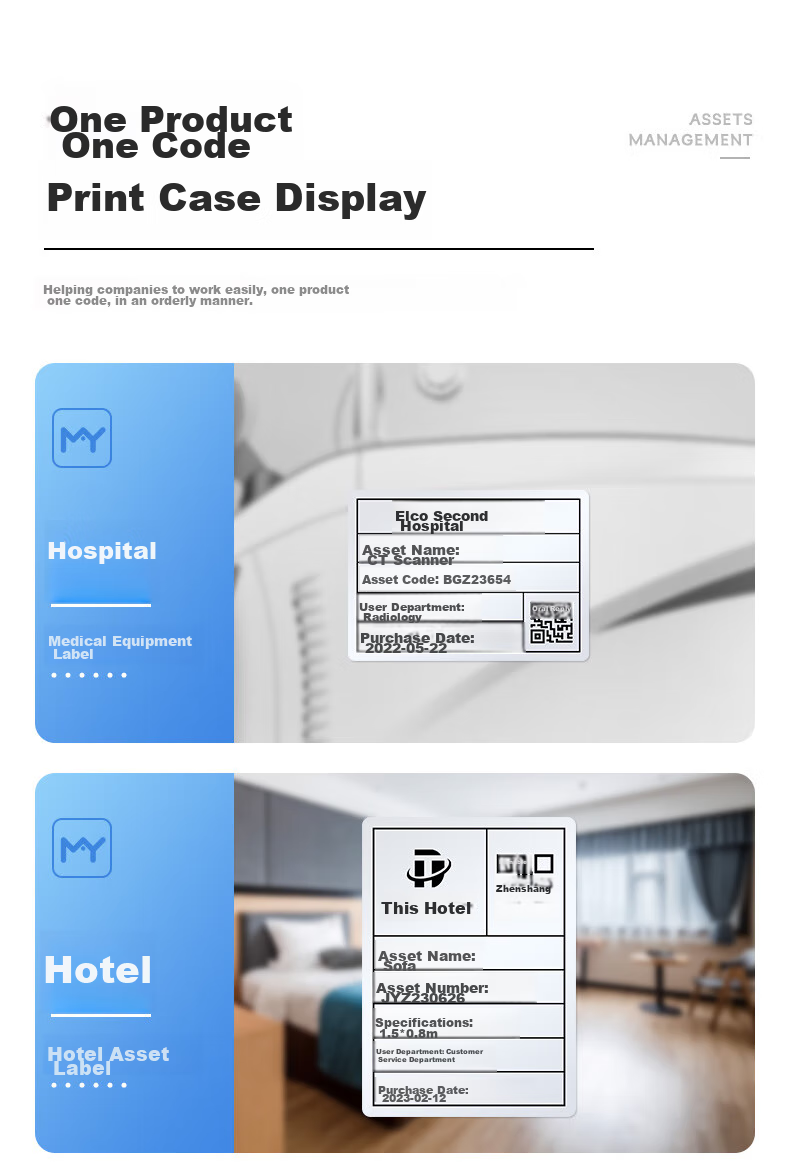 Detong DT-270 Label Printer, Fixed Asset Label Printer, Portable Adhesive Handheld Barcode Printer, Bluetooth Printer, DT-270 + 2 Rolls of Labels + Software 7