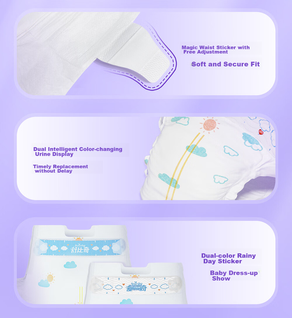 Suitsky [Ideal for Sensitive Skin], Vitamin E Pro Diapers, M Size, 24 Pieces, Sensitive Skin Diapers, Baby Diapers, Summer Ultra-Thi 19