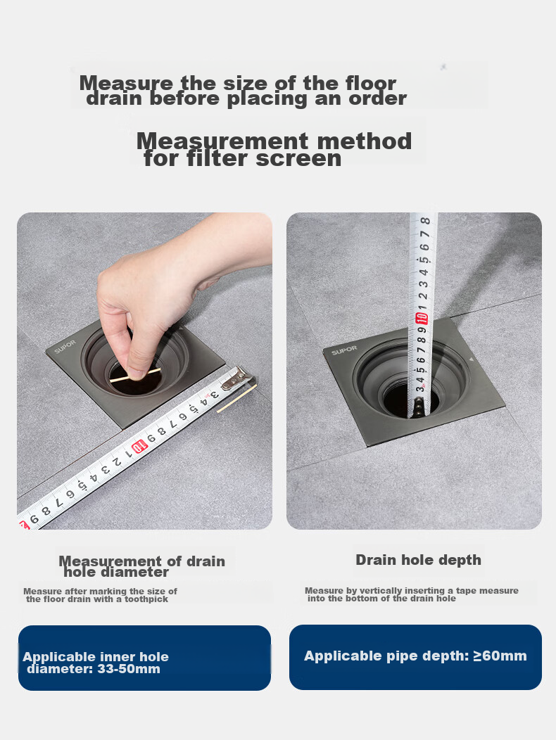 SUPOR Washing Machine Drain Pipe Three-Way Connector, Triple Drainage Pipe, Sewer Anti-Odor And Anti-Overflow Special S 9
