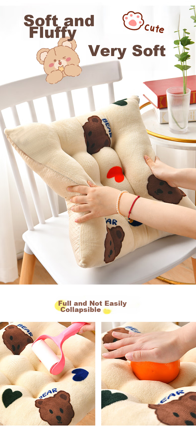 Jingxun Chair Cushion, High School Student Seat Pad, Classroom Stool, Office Chair Cushion, Long-Sitting Aid 6