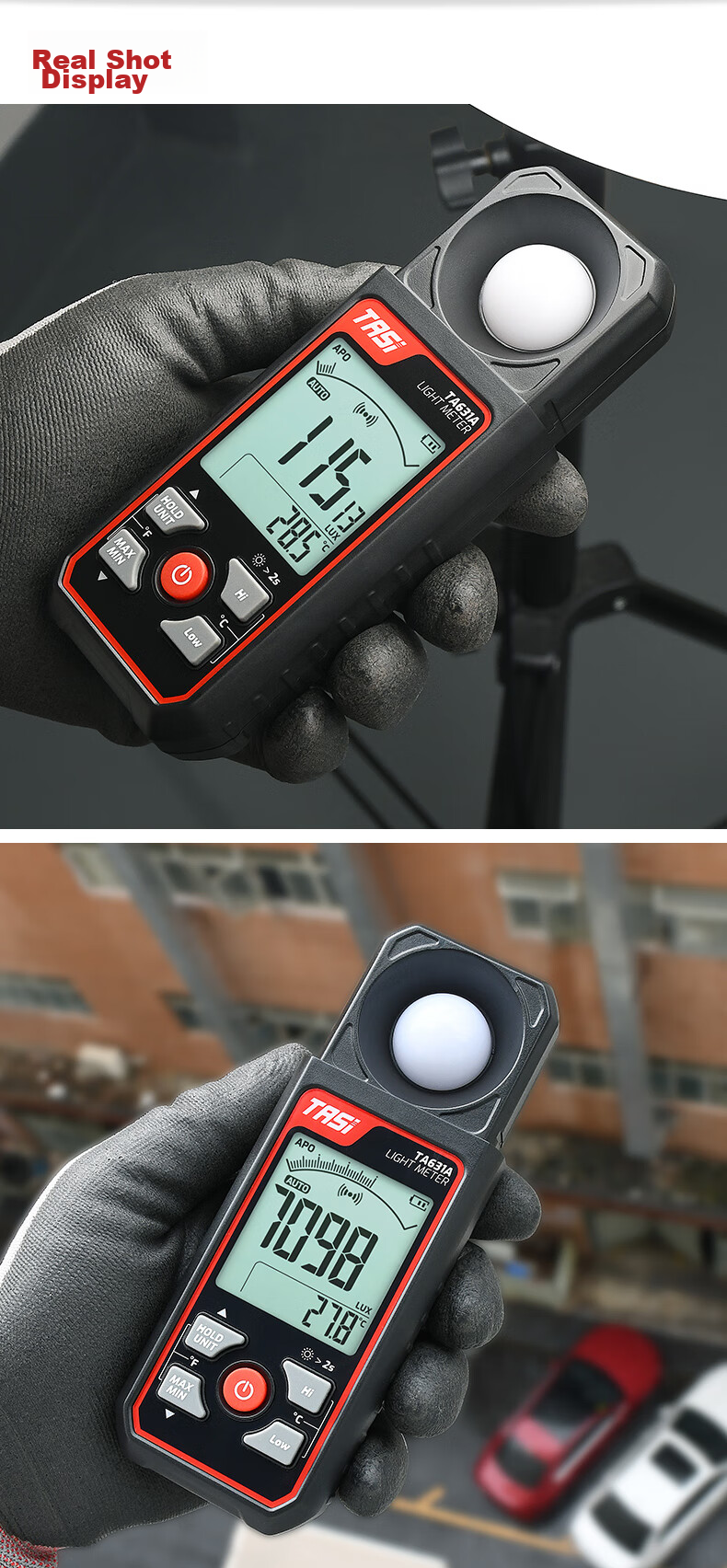Teansi Illuminance Meter, Photometric Instrument, High-Precision Luminous Flux Tester, Brightness Meter, Photometric Measuring Instrument TA631B 12
