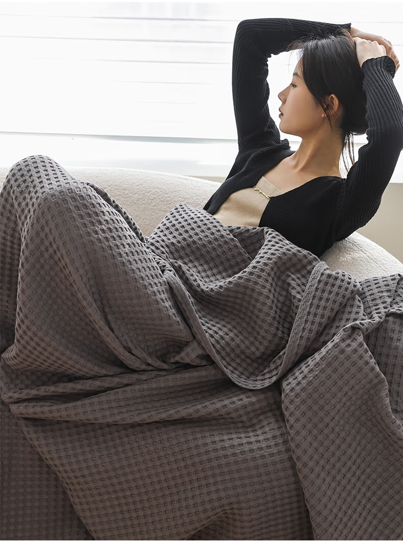 Hengyuanxiang Pure Cotton Gauze Towel Blanket, Air Conditioning Quilt, Nap Sofa Throw, Office Shawl, 100*150cm 5