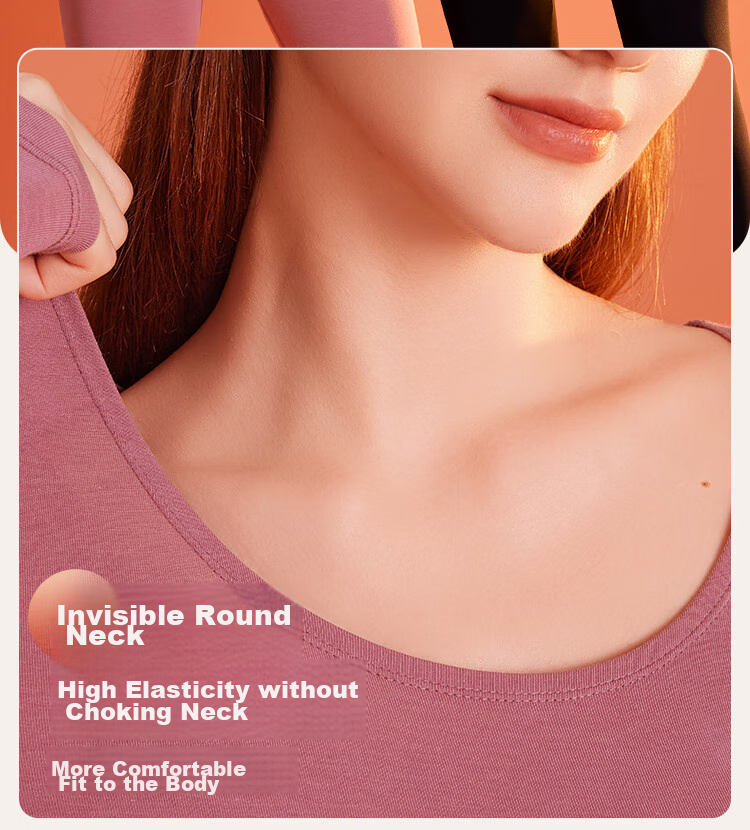 Ordifen [High-Count 50S Modal] Women's Base Layer, 10A Antibacterial Round Neck, Autumn And Winter Thermal Underwear, Warm Inner Wear, Bean Paste Color, Size L 8