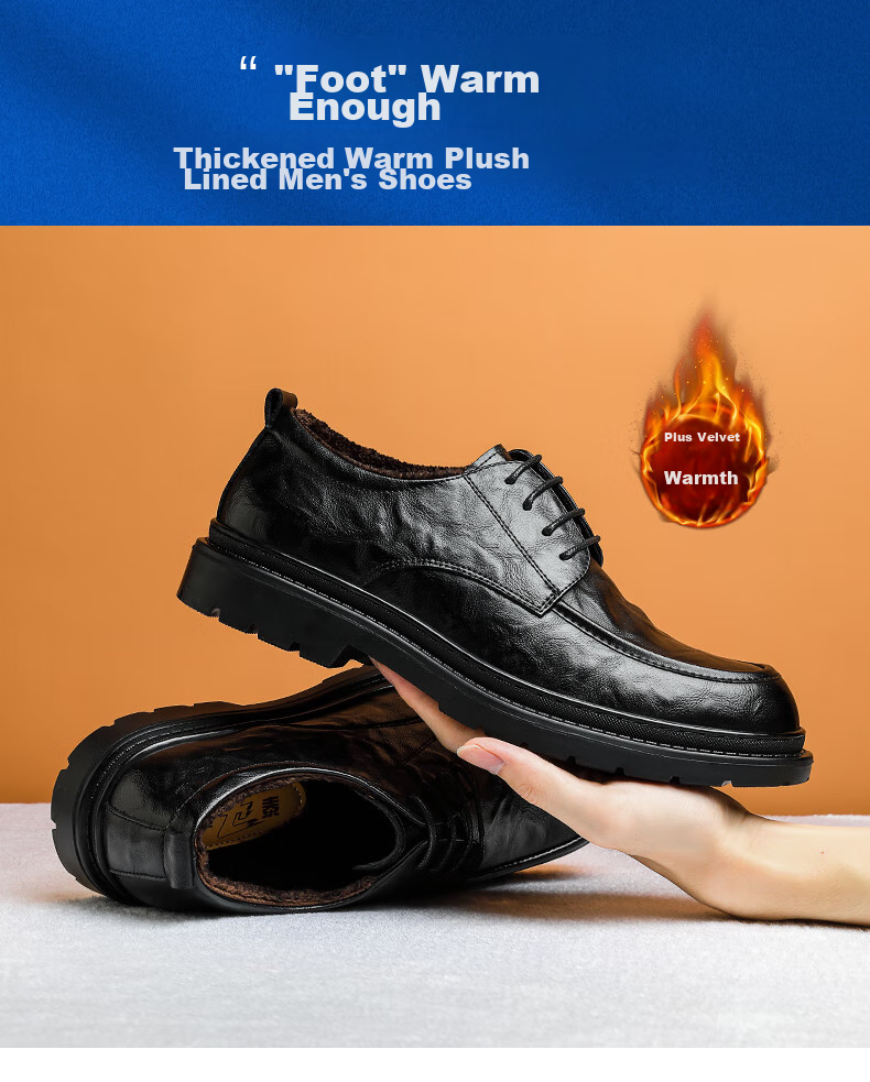 Zhengtai British Business Leather Shoes for Men, Breathable Hand-Grain Soft Leather Men's Shoes, Thick-Soled Casual Men's Leather Shoes JZ0017 Black Size 38 5