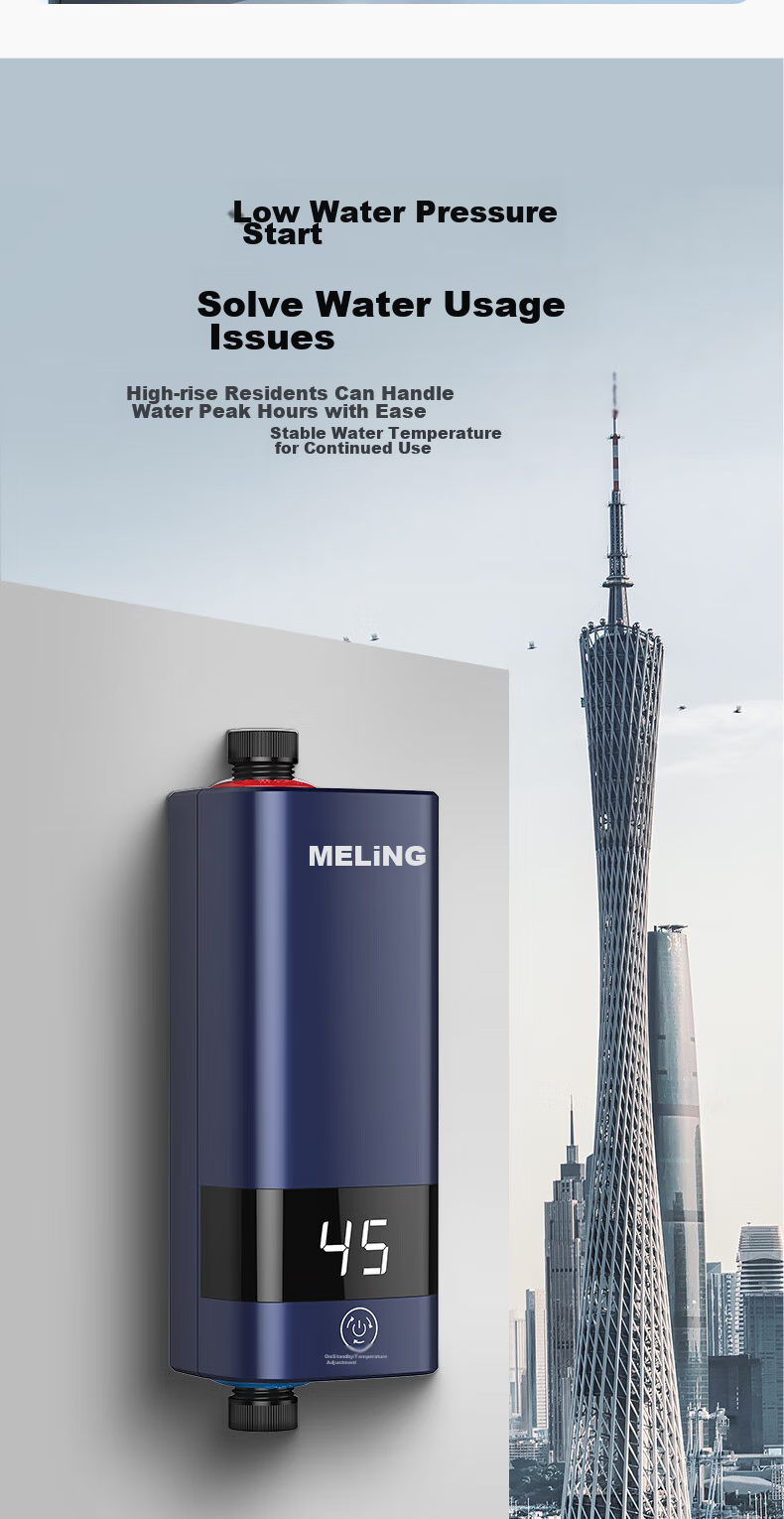 MeiLing Instant Electric Water Heater, Fast Heating Water Heater for Home Use, Quick Heating, 5500W Variable Frequency Constant Temperature, Small Kitchen Treasure MJR-DC5548 Conduit Box Model 6