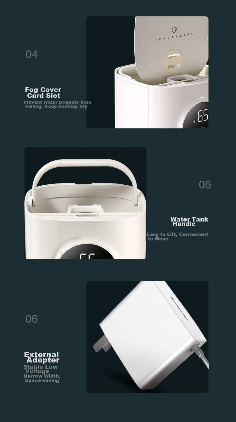 GREE Humidifier, Quiet, for Bedroom And Mother And Baby Use, UV Sterilization, Disassemblable And Washable Whole Unit, Air Humidifier, Desktop Standing Type, Large Mist Output for Home Office, Air Conditioning Room Humidification, 50X62 19
