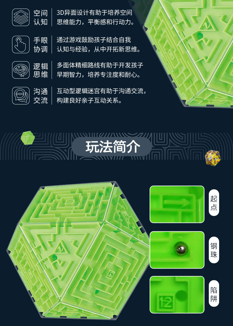 燃烧吧大脑3d立体迷宫球走珠儿童玩具z强大脑节目魔方智力球专注力