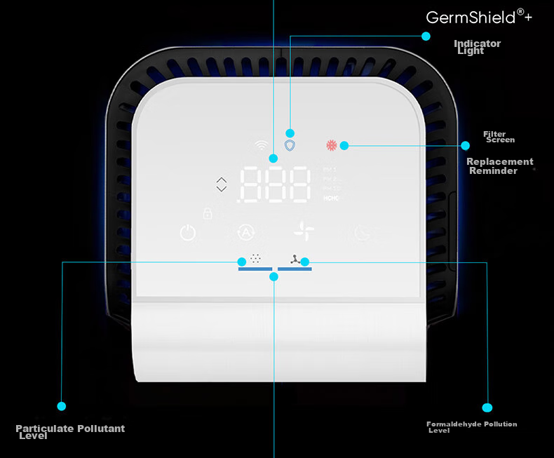 Blueair Air Purifier Removes Formaldehyde, Smog And Particulate Matter 9-Layer Purification for Home Pollution Control Smart Aurora Bacteria Shield 8660i 34