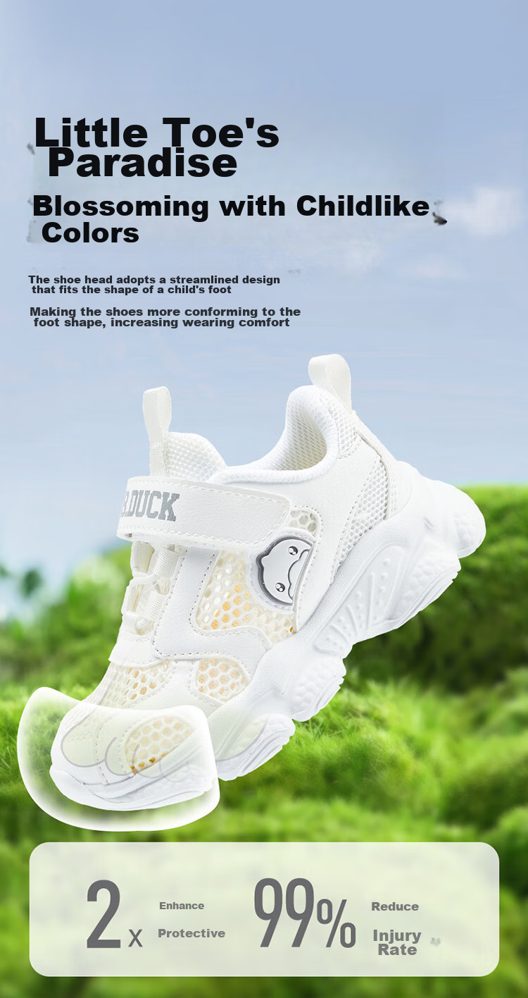 B.Duck Children's Sports Shoes for Boys And Girls, Summer White Sneakers with Single Mesh Breathable Design, Running Shoes 5001 White And Pink Size 33 3