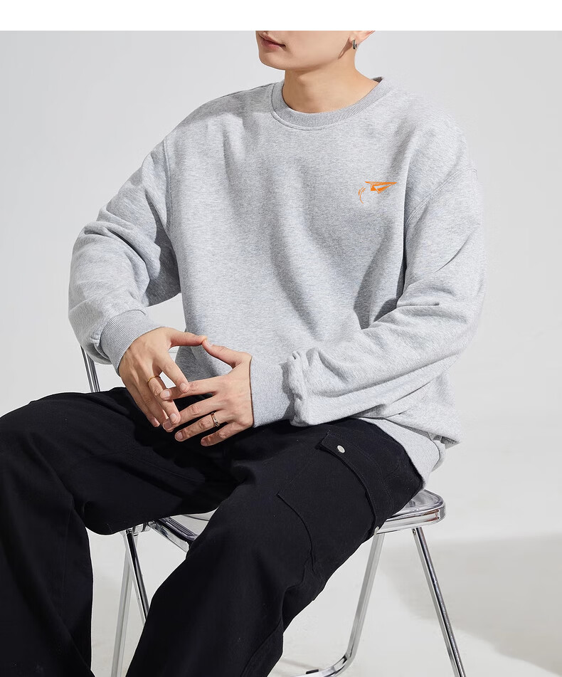 Huili Men's Sweatshirt, 320g Heavy Cotton, Autumn Long-Sleeve T-Shirt, Inner Layer Round Neck Undershirt, Men's Top Outerwear, Black, Size L 17