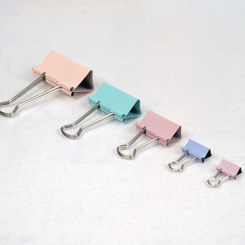 Зажимы для бумаг TANGO Morandi Color Long Tail Binder Clips, 3#, 24 шт., металлические зажимы для документов, 32 мм, для офиса, финансов и приемных