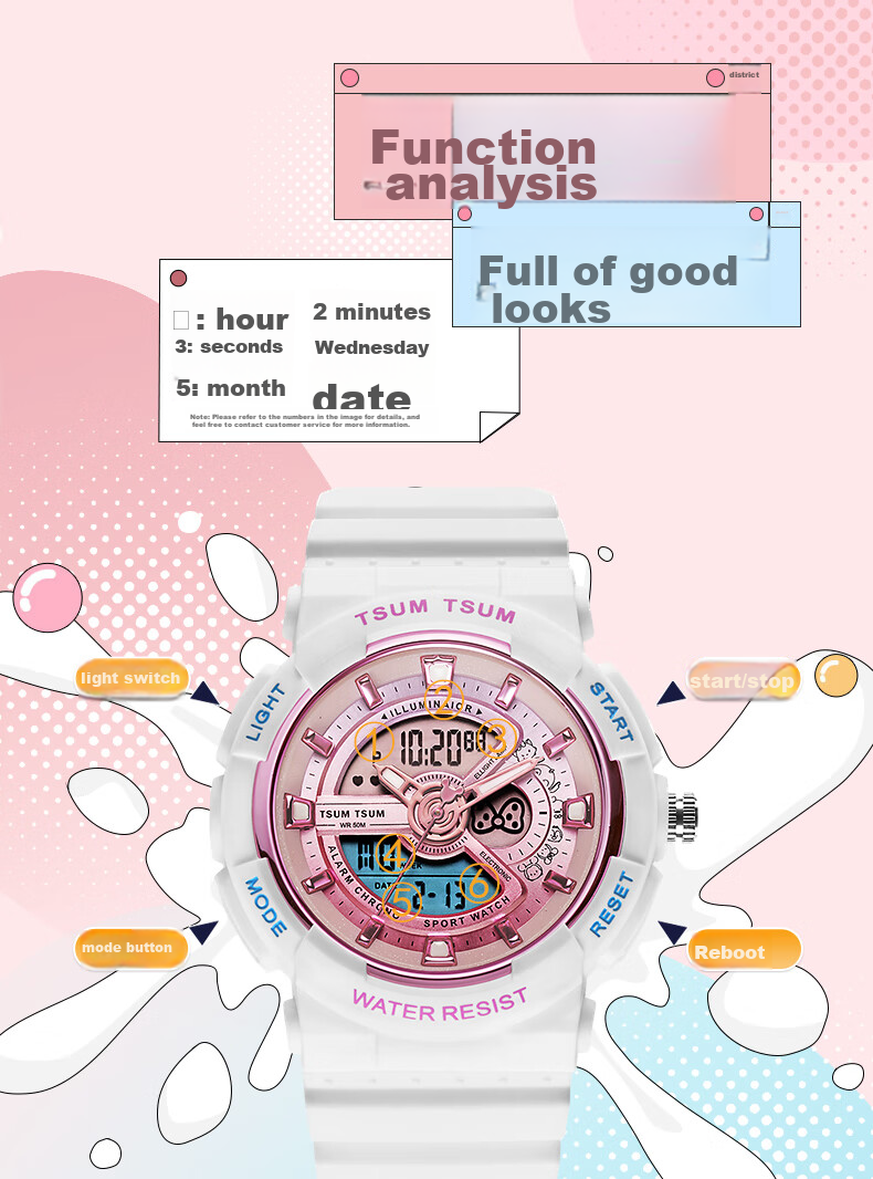 Disney Sports Waterproof Watch for Middle And High School Exams Only, Time-Telling Electronic Watch for Primary, Junior High And Senior High School Students And Childre 8