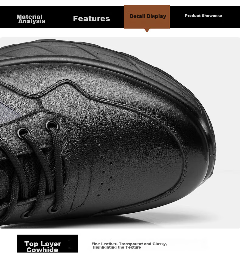 Qiangren Business Casual Shoes, Breathable And Comfortable Top-Grain Leather Men's Shoes, Simple Commuter Style for Men, JDA73227, Black, Size 41 8