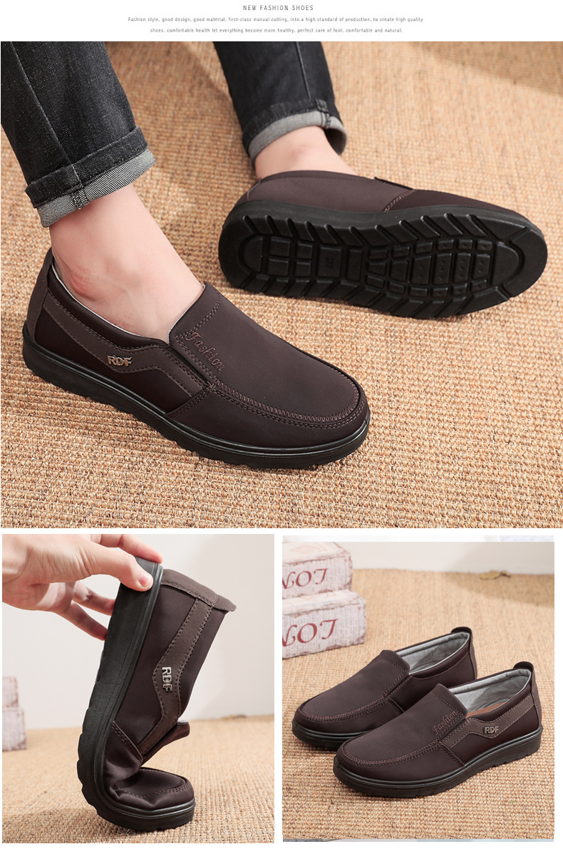 Ankang Old Beijing Cloth Shoes for Men, Breathable Waterproof Dad Shoes, Soft-Soled AK33623 for Middle-Aged And Elderly, Coffee Color, Size 47 18