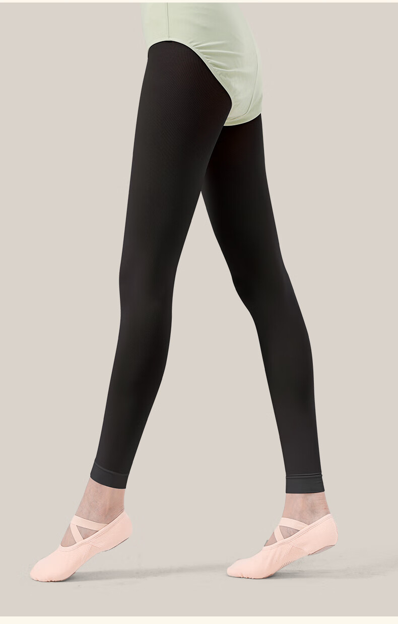 Zhiyouban Adult Dance Tights for Women, Nine-Point Pants, Ballet Modern Dance Thigh-High Stockings, Chinese Dance Black Tight-Fitting Practice Pants 15