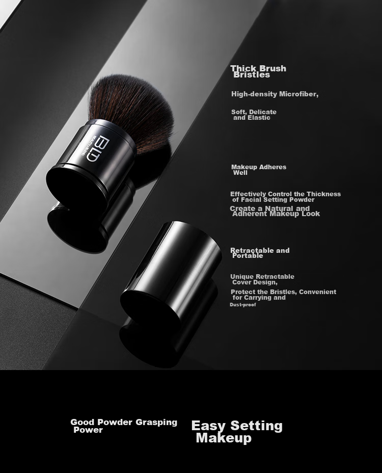 Beautyblend Retractable Portable Makeup Brush for Powder, Blush, Pressed Powder And Powder Compact - Single Pack 3