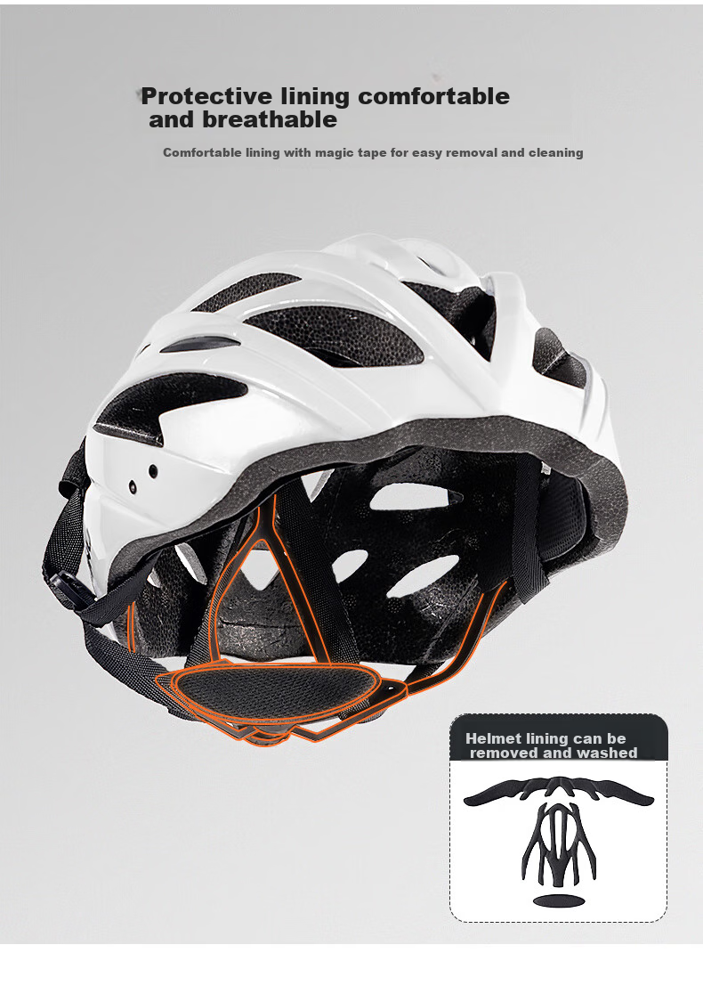 ACRUNU Integrated Cycling Helmet Mountain Road Bike Casual Commuting Breathable Safety Helmet Upgraded Thickened Pure Black 8