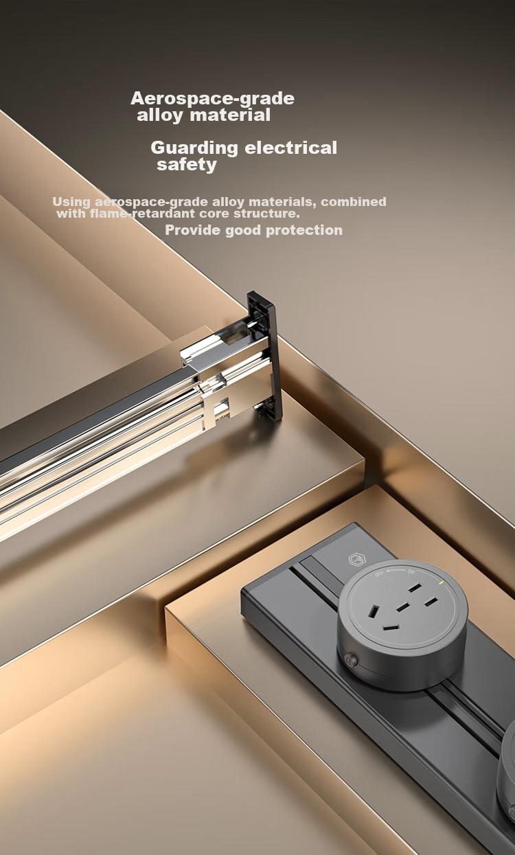JD Original Track Socket, Star Rail Compatible with Bull Power Strip, Xiaomi Sliding Rail Socket, Power Strip, Wireless Guide Rail Switch, Mobile Surface-Mounted Socket, 8000W Power, 100cm + 5 Five-Hole Deep Gray 11