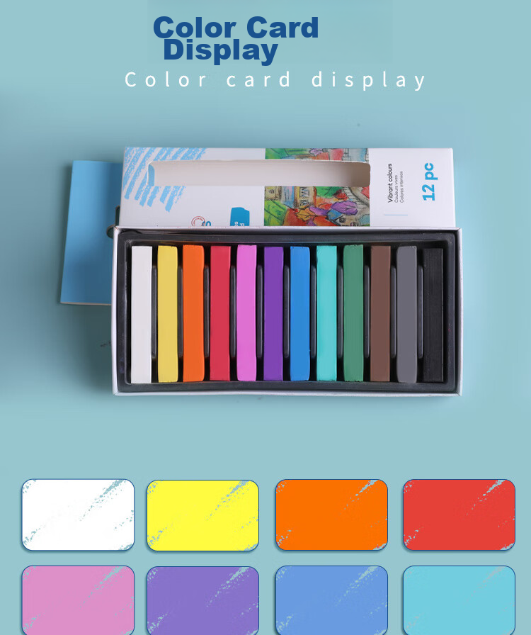 Mont Marte 24-Color Pastel Chalk Set, Colored Chalk Drawing Sticks, Art Painting Pastel Sticks, Children's Colorful Pen Set, Student Pastel Drawing Iron Box Set MMPT0017 Art Sketching 17