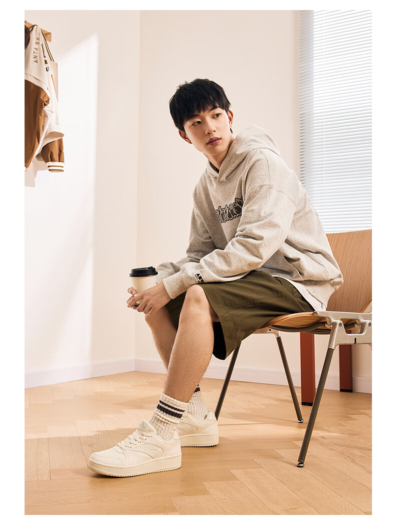 Anta Origin Year 2.0 | Men's Thick-Soled White Sneakers, Breathable Retro Casual Sports Shoes for Couples, Summer Height-Increasing Sneakers 23