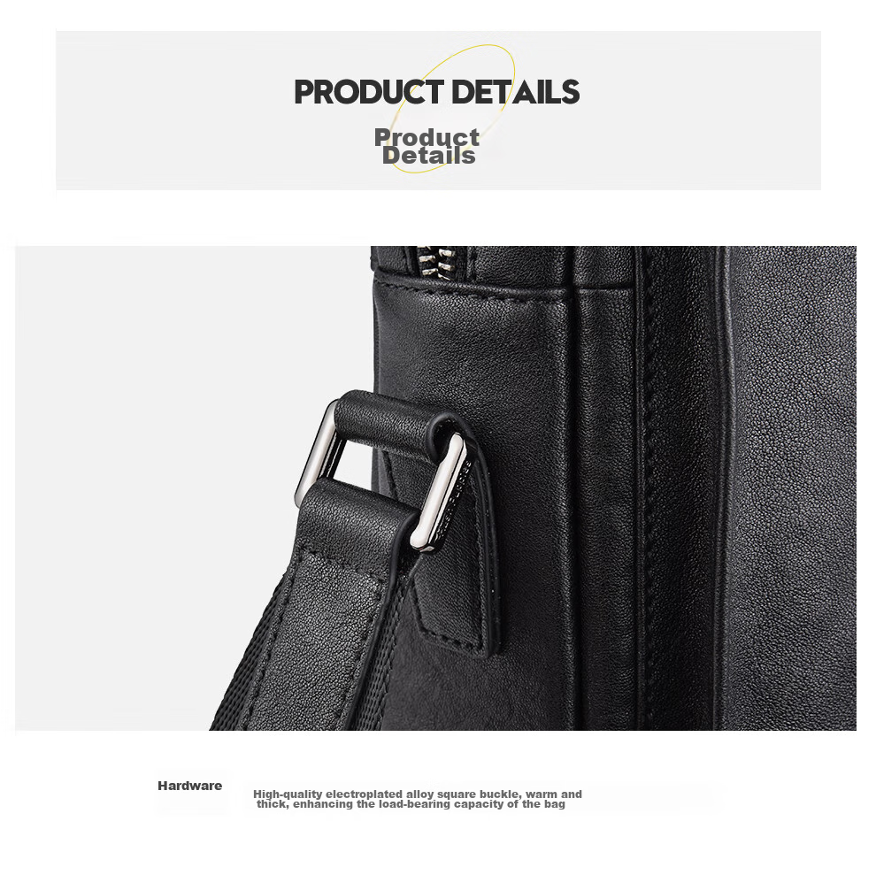 Hush Puppies Shoulder Bag for Men, Genuine Leather Crossbody Bag, Trendy Fashionable Large Capacity Messenger Bag, Business Casual Handbag 12
