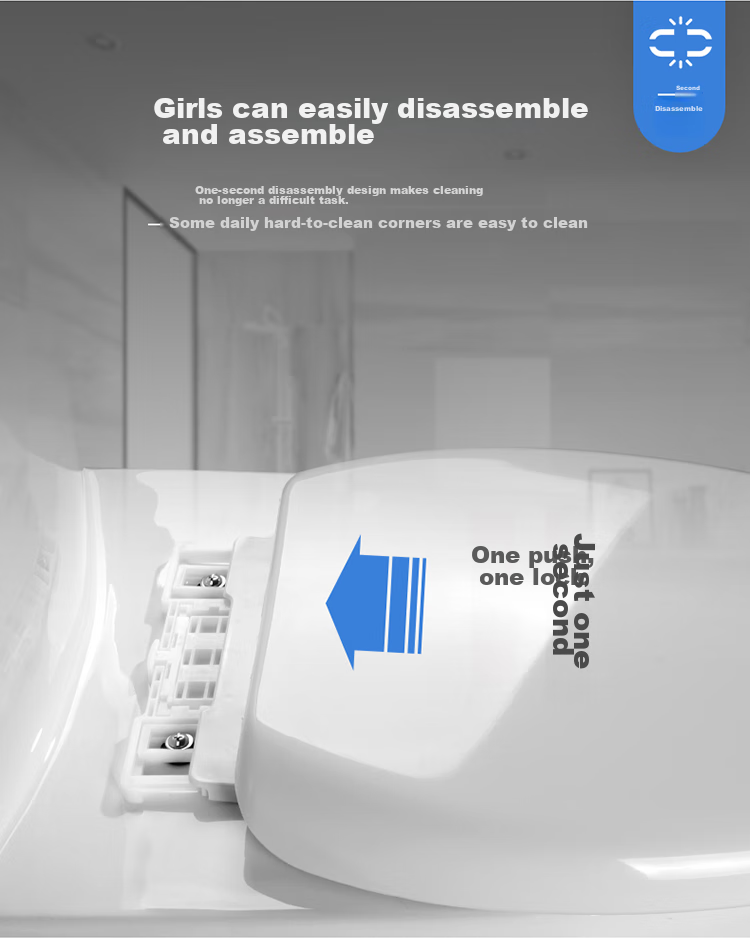 Haili Toilet Seat Universal Thick V-Shaped U-Shaped Toilet Cover Ring, Home Toilet Replacement Parts 079 11