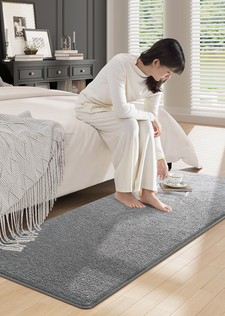 Dajiang Bedside Rug, Bedroom And Dressing Room High-End Soft Bed Runner, Long Strip Carpet for Front of Bed, 80x160cm 4
