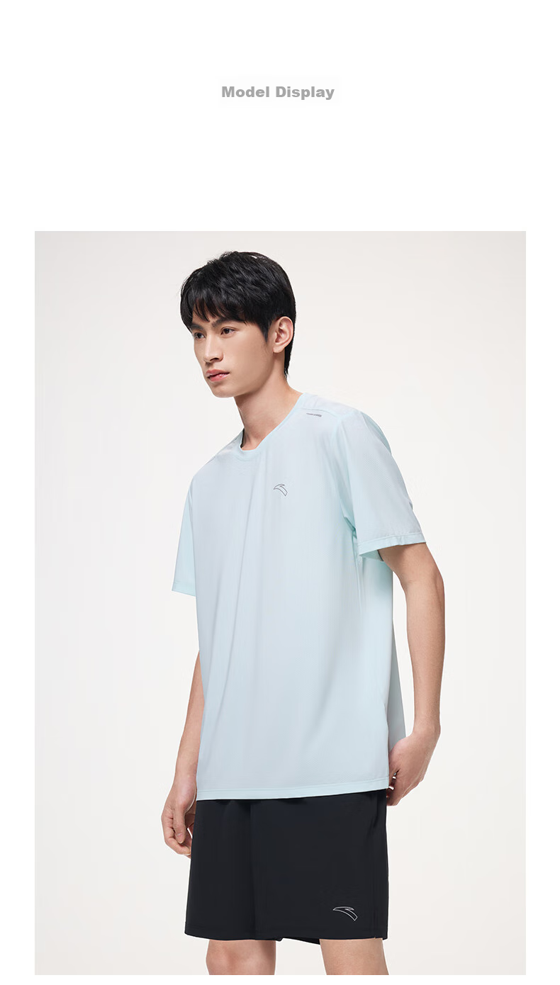 ANTA Fixed Tone Badminton Set | Quick-Dry Two-Piece Men's Summer Moisture-Wicking Breathable Sports Casual T-Shirt and Shorts 26