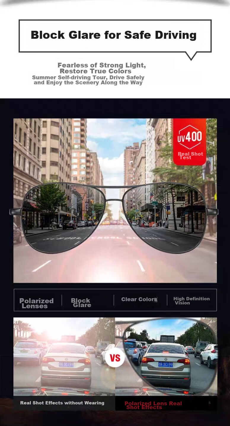 LESCA LUNETIER Day And Night Smart Polarized Sunglasses for Men with UV Protection And High Definition Lenses for Fishing, Driving, And General Use 3