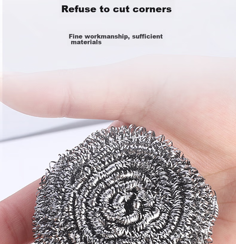BASUN Steel Wool Scrubber, Pack of 8, Kitchen Dish Cleaning Ball, Pot Scrubber, Degreaser And Stain Remover 7