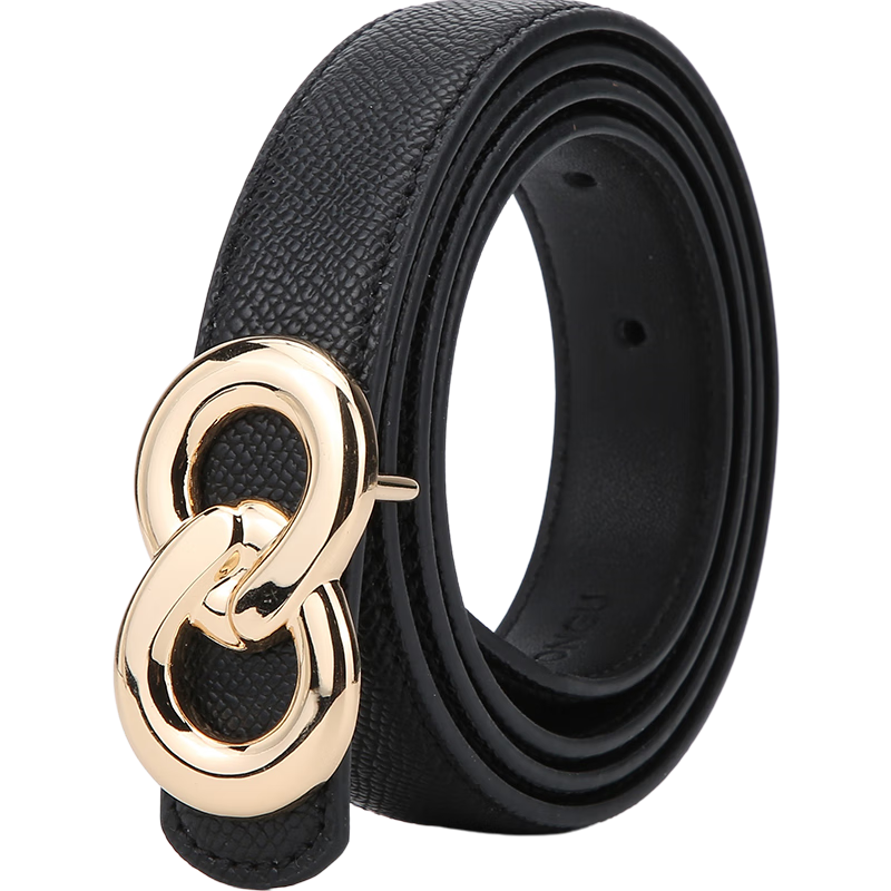 HONGU Women's Belt, Cowhide Waistband, Slim Waist Belt, Trendy Leather Strap, Birthday Gift for Girlfriend
