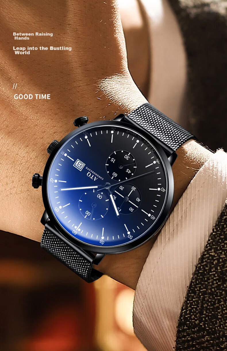 ATQ Swiss Ultra-Thin Watch for Men, Top Ten Brands, Luminous, Water-Resistant, Mechanical Style, New Year And Valentine's Day Gift for Boyfriend Or Husband 18