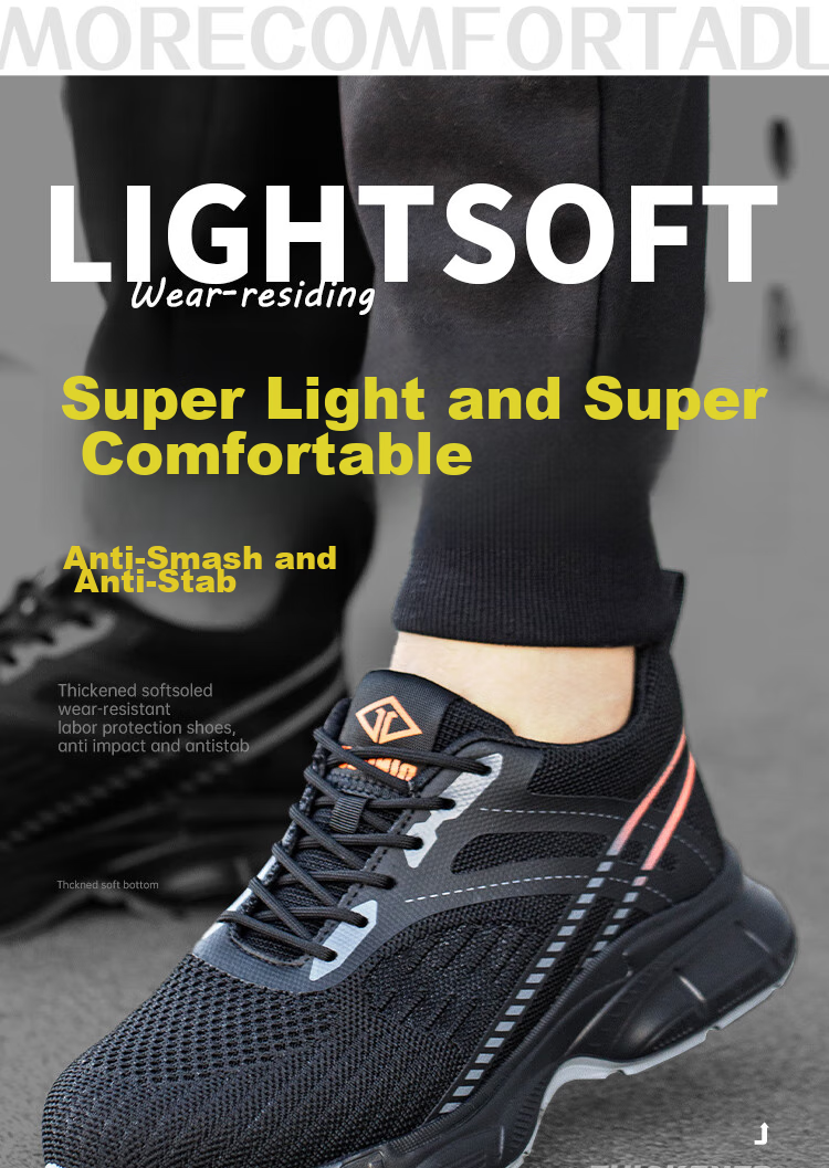 Dinggu Safety Shoes for Men, Lightweight Steel Toe Cap, Anti-Smashing, Puncture-Resistant, Wear-Resistant, All-Season Safety Work Site Shoes 922B41 1