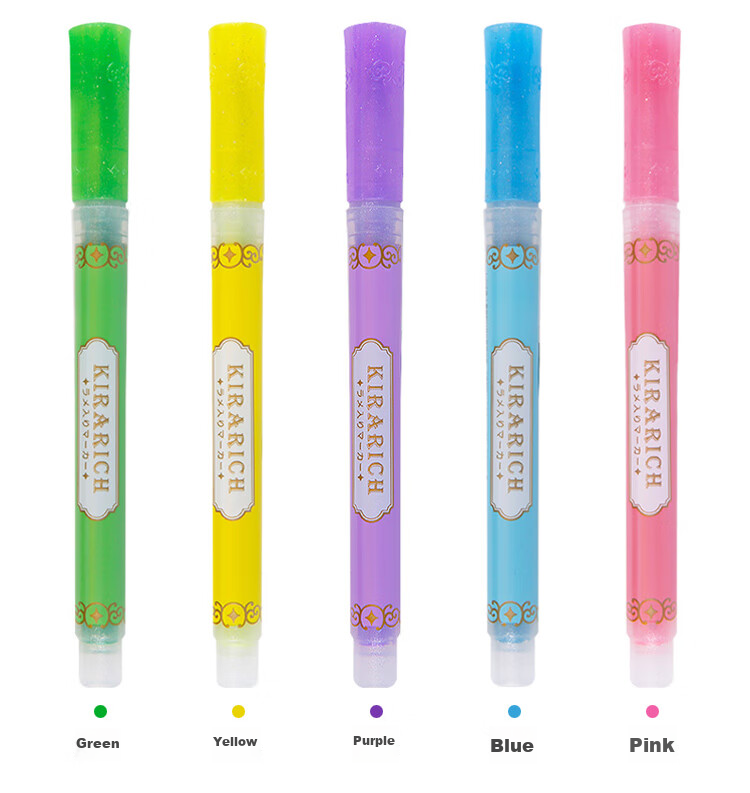 ZEBRA Crystal Bright Highlighter, Colored Marker Pen, Kirarich Series Student Marker, WKS18, Blue 9