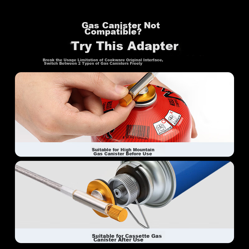 Keman Gas Cylinder Adapter, Cartridge Stove Adapter, High Mountain Flat Gas Cylinder Extension Adapter, Converter for Camping And Outdoor Cooking