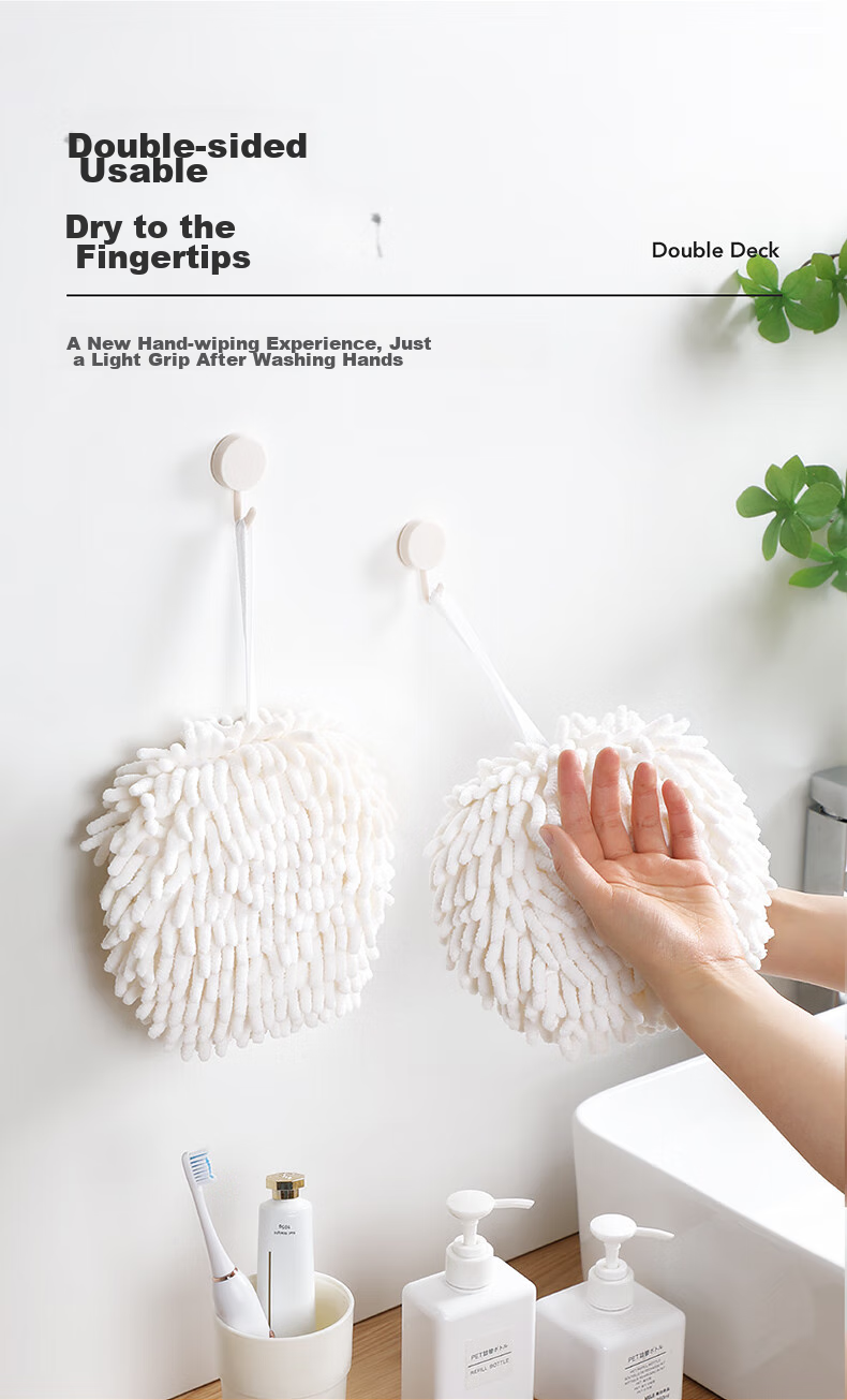 LYNN Hand Towel Hanging Bathroom Kitchen Toilet Wiping Ball, Super Absorbent, Quick-Drying, Lint-Free Hand Towel Cloth 4