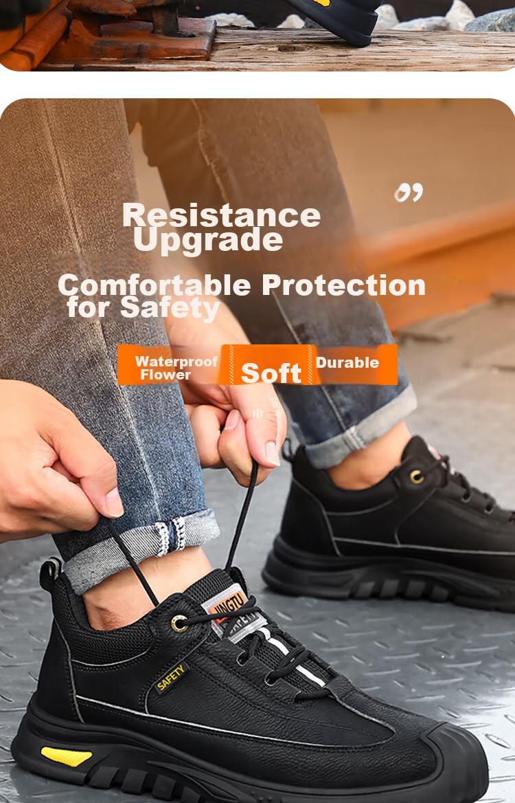 Jingtu Safety Shoes for Men, Self-Operated, Summer Breathable, Steel Toe Cap, Puncture-Resistant, Waterproof Work Boots 0253-J Size 43 2