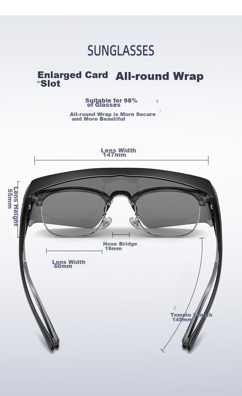 CAPONI Photochromic Polarized Myopia Sunglasses Clip-On for Men And Women, Night Vision Cycling Glasses, Day And Night Dual-Use Sunglasses, Night Anti-Glare 5