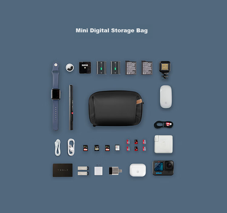 PGYTECH Digital Storage Bag Camera Accessories for GoPro Storage Hard Drive Cables Power Bank Travel Portable Storage Pouch Handheld Mini Digital Storage Bag (Twilight Black) 10