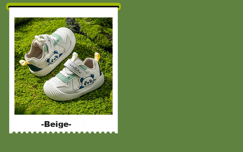 ThomBaker Baby Walking Shoes, Spring New Style, Non-Slip Soft Sole, Breathable Children's Functional Shoes for Boys And Girls, Beige Panda 17 3