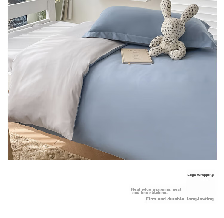 YALU & FREEDOM Bedding Six-Piece Set, Complete Quilt Set for Student Dormitory, Three-Piece Set with Pillow And Duvet, Sky Blue 13