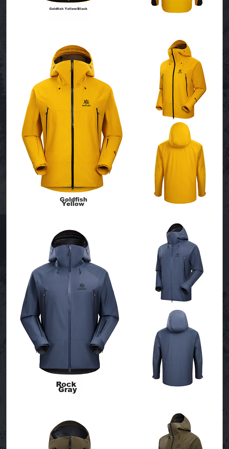 KAILAS Mont X All-Weather Hard Shell Jacket GTX Outdoor Windproof Waterproof Professional Mountaineering Jacket for Men and Women 17